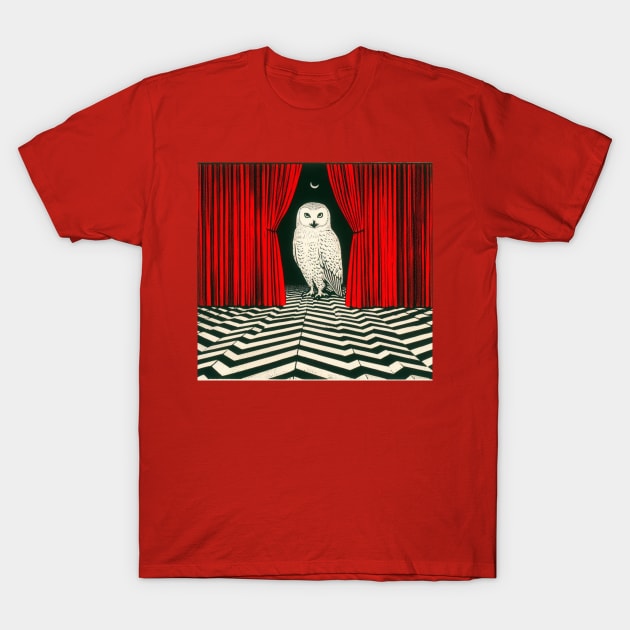 The Owl is not in the Red Room as it seems... T-Shirt by Tiger Mountain Design Co.